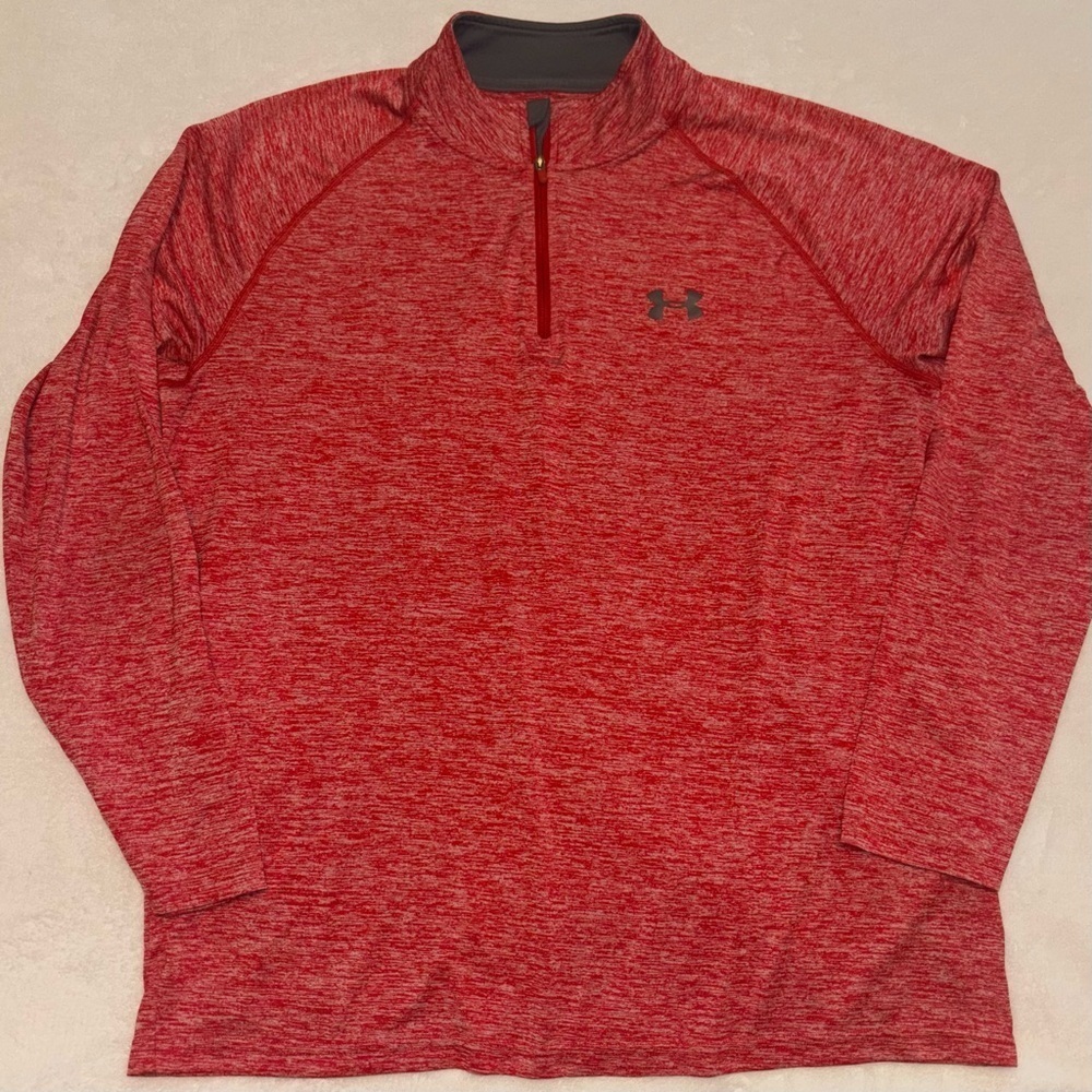 Under Armour Men's Red Lightweight Quarter-Zip shirt
